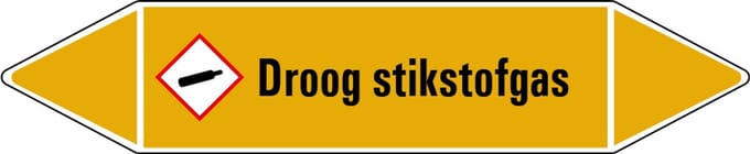 Droog stikstofgas leidingmarkering op vel 252 x 52 mm - 3 per vel