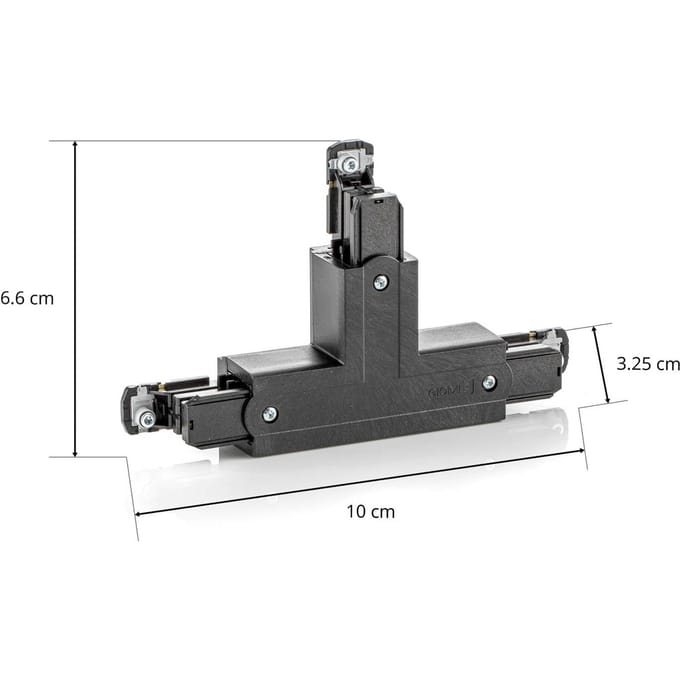 GLOBAL T-verbinder Noa aardedraad binnen rechts, zwart