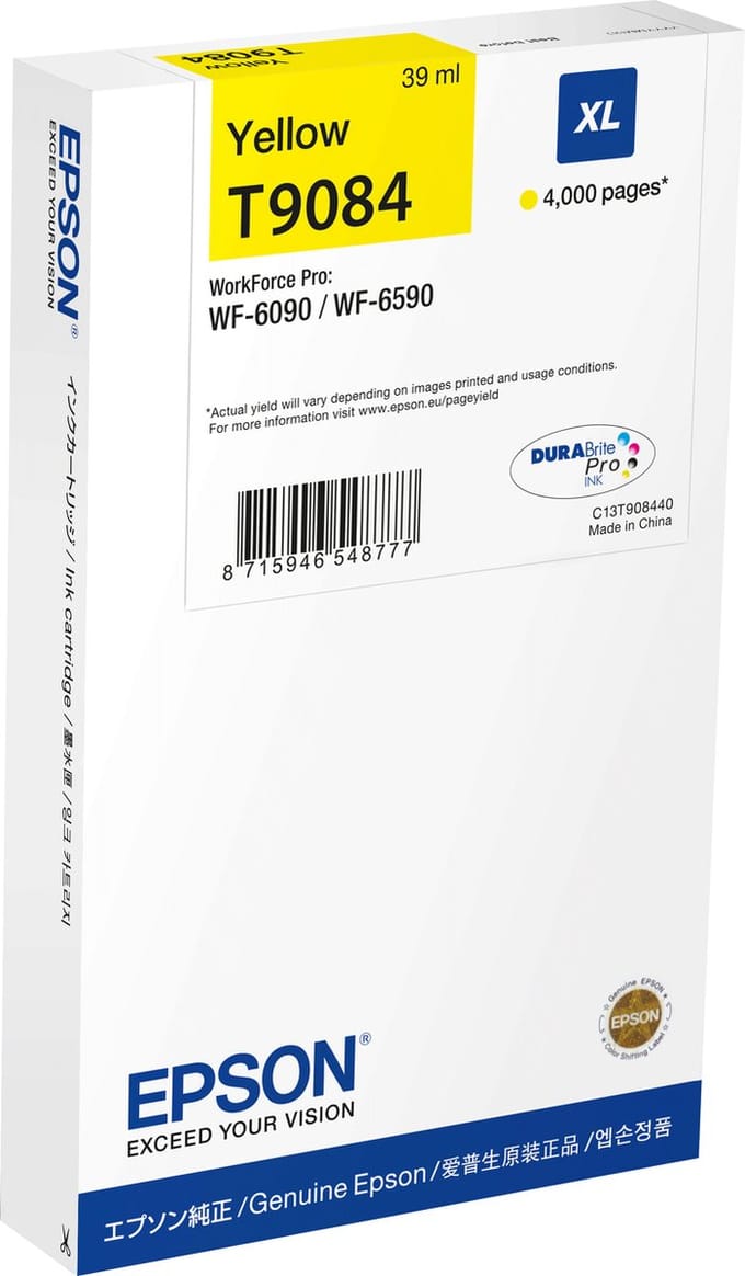 Original Ink Cartridge Epson T9084 Yellow