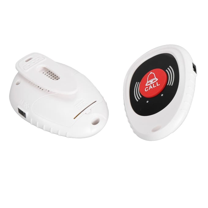 Bouton d'appel d'infirmière sans fil rechargeable professionnel longue portée 3280,8 pieds blanc