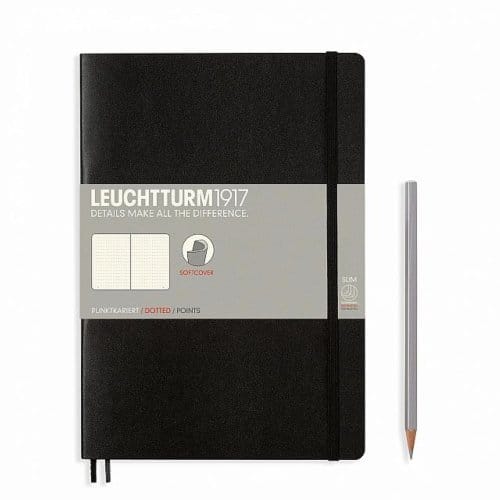 Leuchtturm1917 Softcover Notitieboek Zwart - Composition B5 - Puntjes