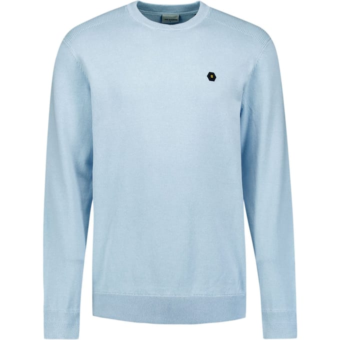 No Excess Pullover Crewneck Solid Knit Dusty Blue Größe: M | Pullover Outlet | Herren | Blau