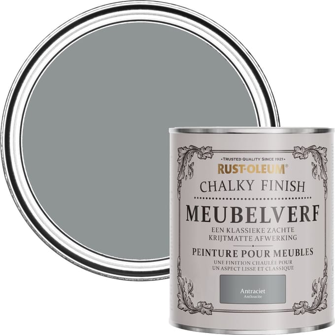 Rust-Oleum Donkergrijs Chalky Finish Meubelverf - Antraciet 750ml