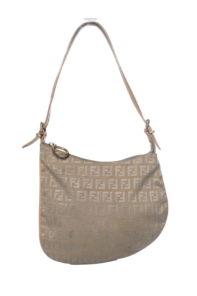 Fendi Zucchini FF Oyster schoudertas in beige