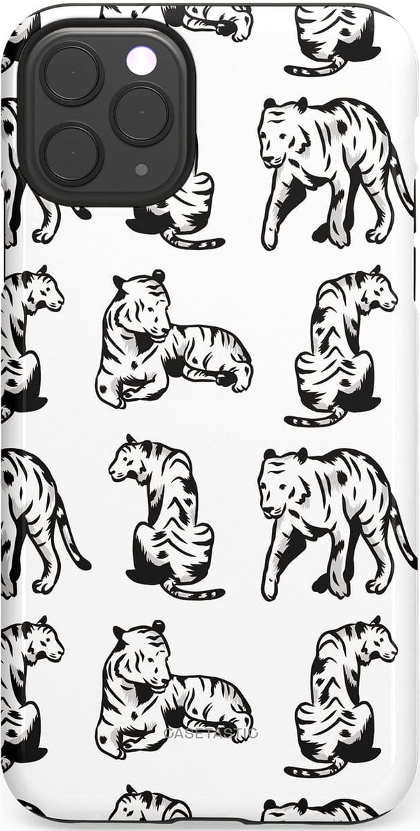 Casetastic hoesje geschikt voor Apple iPhone 11 Pro Max - Dubbellaagse bescherming - Schaduwroar - Fashion Case - Wit Grijs Donkergrijs