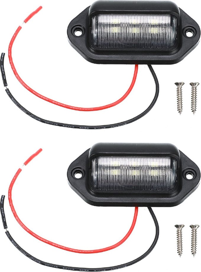 VCTparts® Kentekenplaatverlichting Nummerplaat Lamp 6LEDs 6000K Wit - Universeel Geen Error (set)