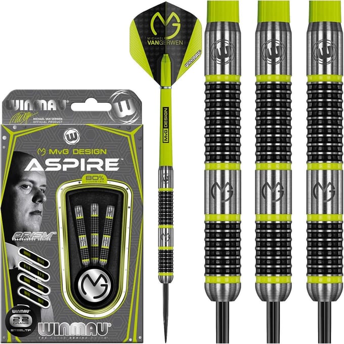 Tungsten Steeltip Dartset met Prism Vleugels en Nylon Shafts