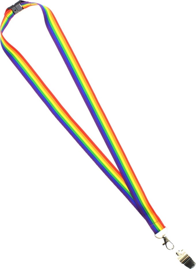 Zac's Alter Ego Sleutelkoord/Lanyard Rainbow met fluitje Multicolours