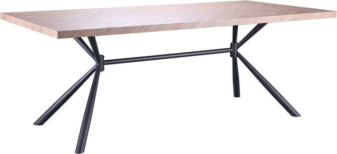 Eettafel 200x100 cm 8 plaatsen in visgraatmotief eikenlook