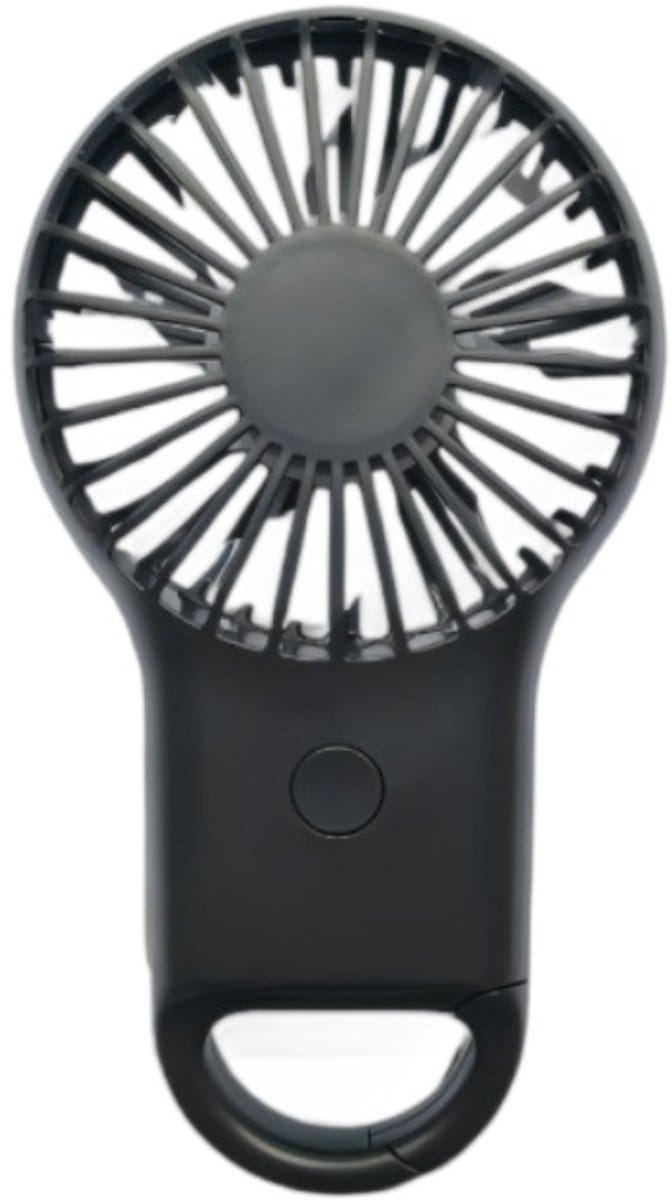 Handventilator - Mini- & Handventilatoren - Met karabijnhaak - Kunststof -zwart