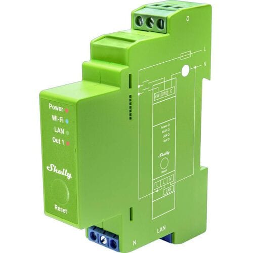 Shelly Pro Dimmer 1PM DIN-railrelais Bluetooth, WiFi Shelly