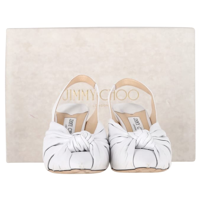 Jimmy Choo Annabell Slingback Sandalen in Wit Leder