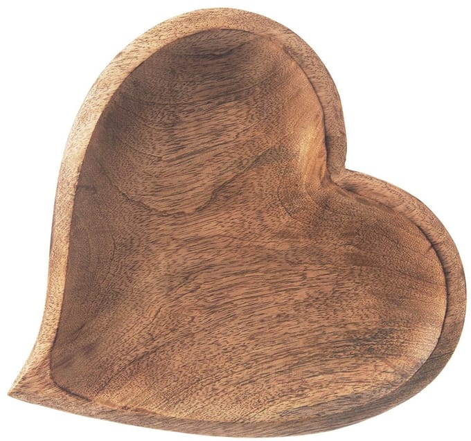 Orion - Houten Hartvormige Snackbord - 25x25 cm - Mangohout