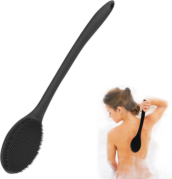 Solidchoice - Lange Handgreep Doucheborstel van Silicone voor Makkelijk Badderen