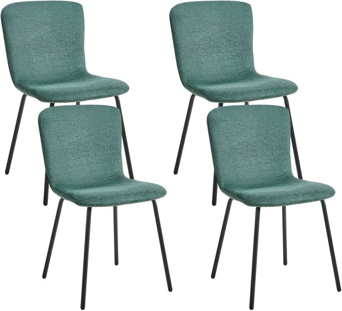 CALDWELL - Eetkamerstoel set van 4 - Groen - Polyester