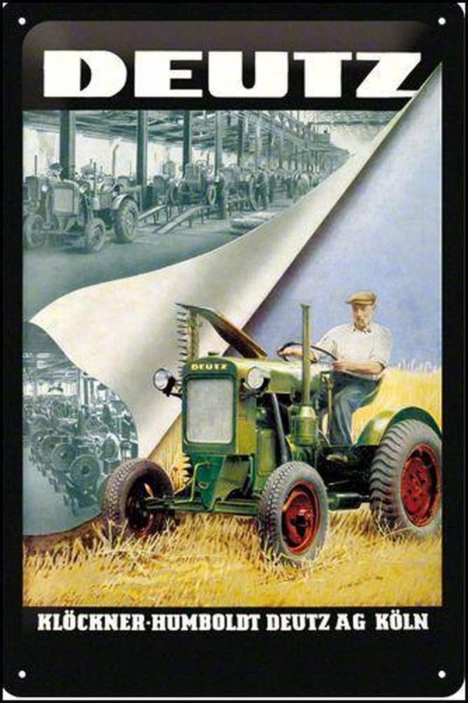 Deutz Metalen wandbord in reliëf 20x30 cm