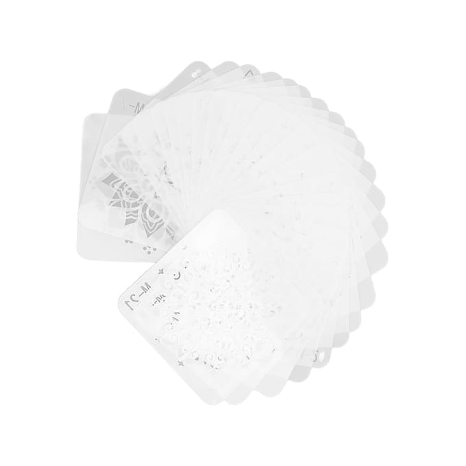 24 stuks Mandala Stencil 24 Stijlen Hol DIY Schildersjabloon voor Meubels Steen Hout white