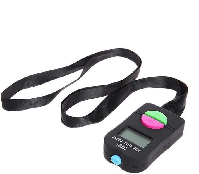 Digitale Teller - Hand Clicker - Activiteiten Bijhouden - Met Hals Hanger - 6.3 cm - Zwart