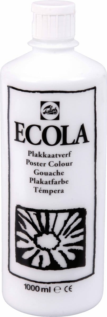 Ecola plakkaatverf 100 Wit 1000ML
