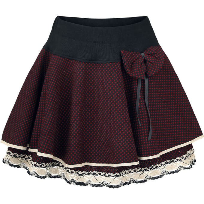 Innocent Minirok - Aya Bow - S tot M - voor Vrouwen - zwart-rood