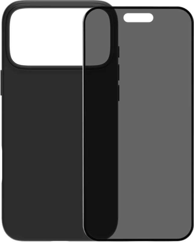 BlueBuilt Protective Back Cover met MagSafe iPhone 17 Pro Max Zwart + BlueBuilt iPhone 17 Pro Max Privacy Screenprotector Glas