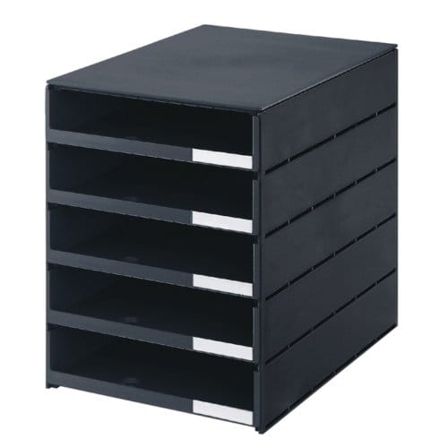 Ladenbox styroval 5 laden open zwart