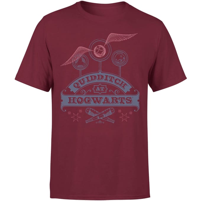 Harry Potter Quidditch At Hogwarts Men's T-Shirt - Burgundy - M