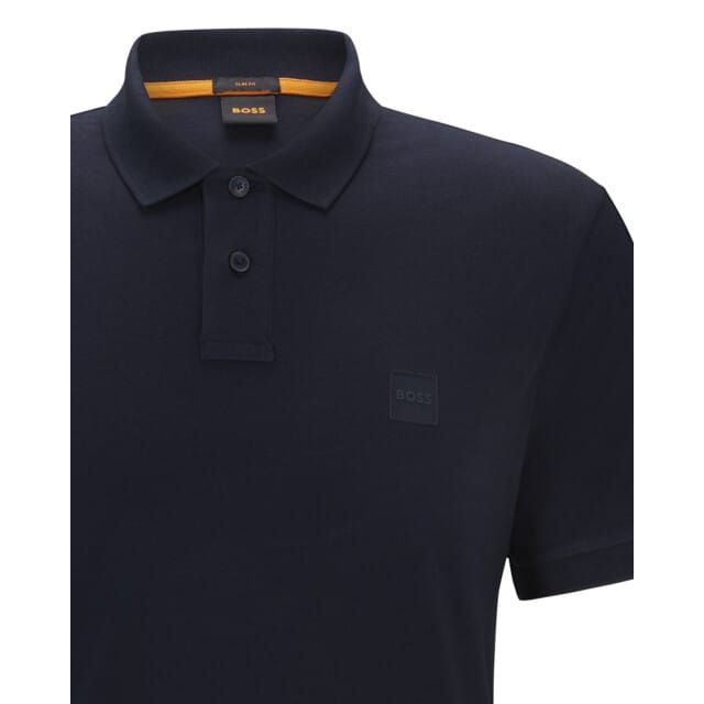 BOSS Orange Passenger Heren Stretch-Katoen Slim-Fit Polo met Logo Patch NOS