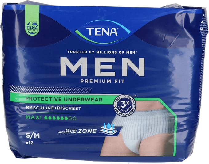Voordeelverpakking van 2 x TENA Men PremiumFit underw Level 4 Medium 12st (798308)