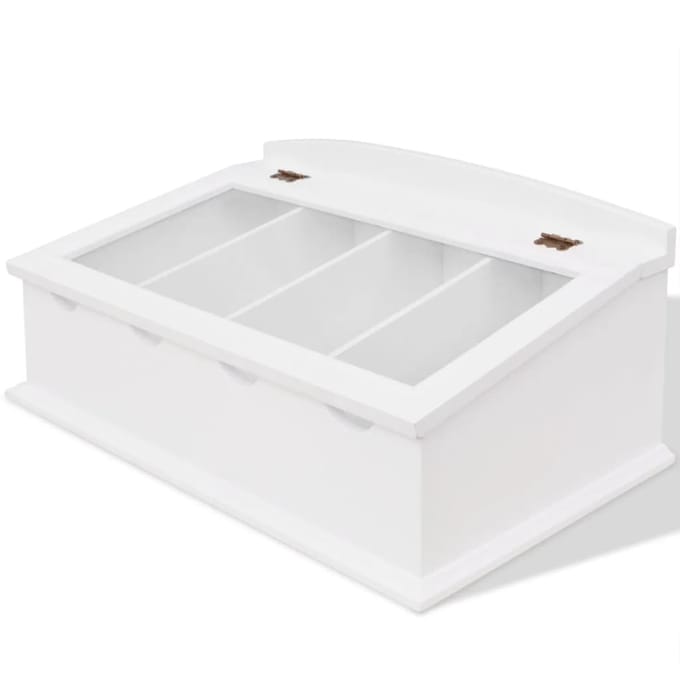 vidaXL - Besteklade - MDF - wit - barok - stijl