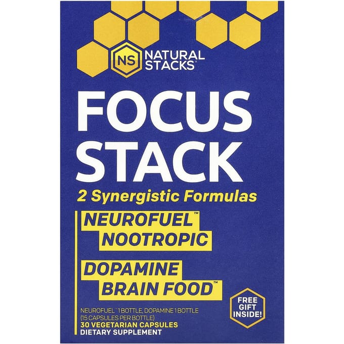 Natural Stacks, Focus Stack, 2 verpakkingen, 15 plantaardige capsules