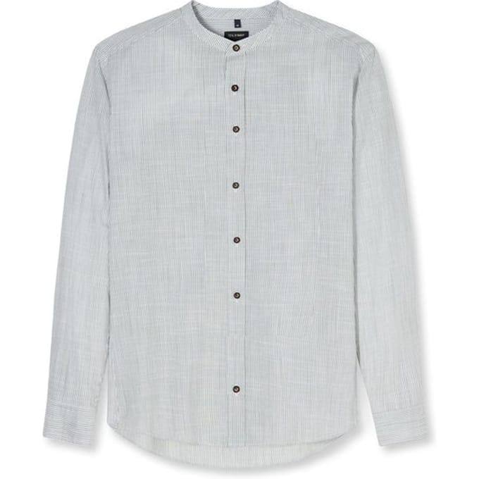 OLYMP Casual Overhemd, Regular Fit, Opstaande kraag, Grijsgroen