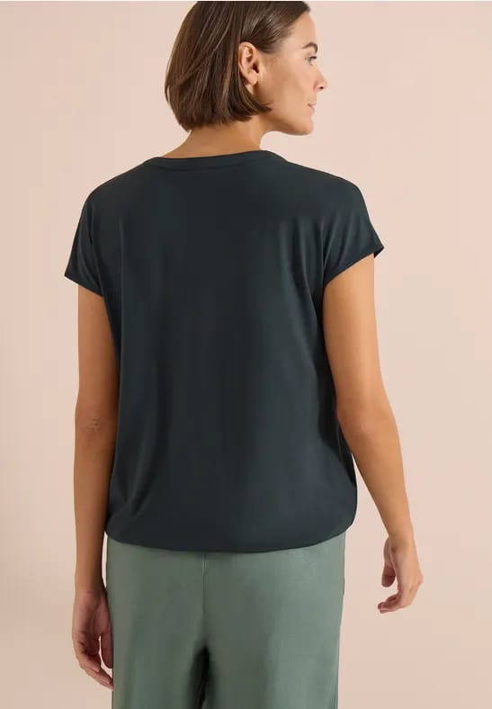 Blouse met korte mouwen en structuurmix