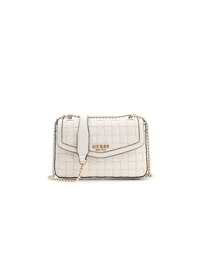 GUESS schoudertas Sandy Convertible Xbody Flap Bag Cream White crème