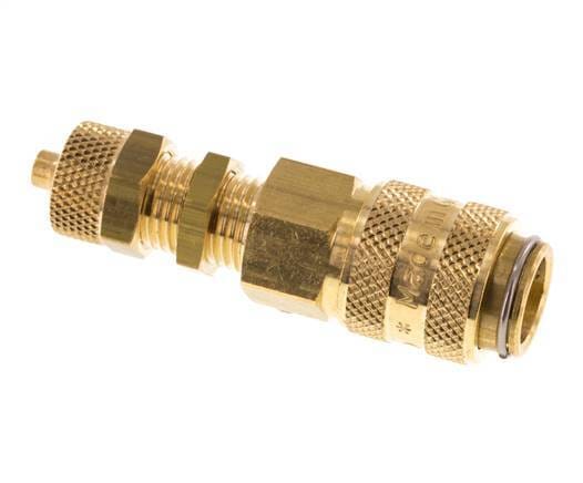 Messing DN 5 Luchtkoppeling Snelkoppeling 4x6 mm Push-On Schotkoppeling - CLS5-NB-B-4
