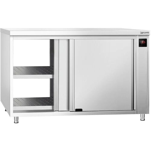 GGM Gastro Warmhoudkast PREMIUM - 1,5kW - met glazen schuifdeuren voorzijde - 1200x700x870mm zilver