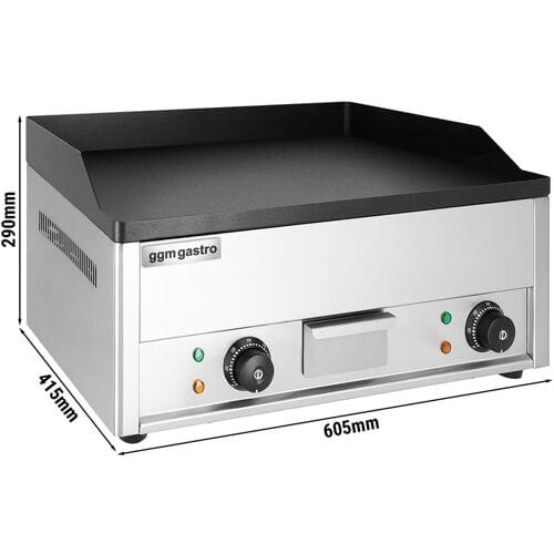 GGM Gastro Elektrische bakplaat - 4,4kW - Glad - Bakoppervlak: 600x335mm zilver