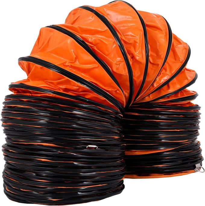 VEVOR PVC Flexibele Kanalen 32FT/9,8m Fit Ventilator 12 Inch Draagbaar Snel Oranje
