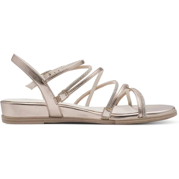 Tamaris - Sandalen Plat Goudkleur 38