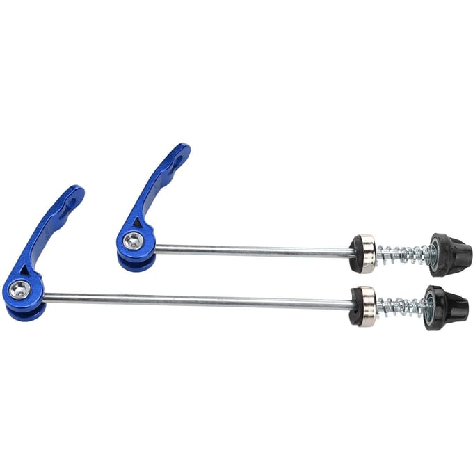 1 paire de leviers de blocage rapide avant/arrière pour vélo, résistants à l'usure, bleus