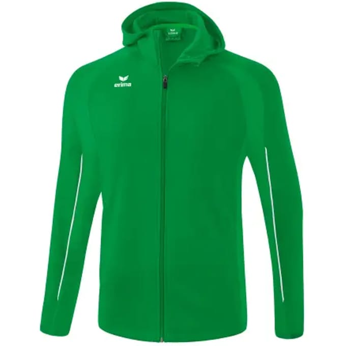 Erima Liga Star Trainingsjack Met Capuchon Heren - Wit / Smaragd | Maat: M