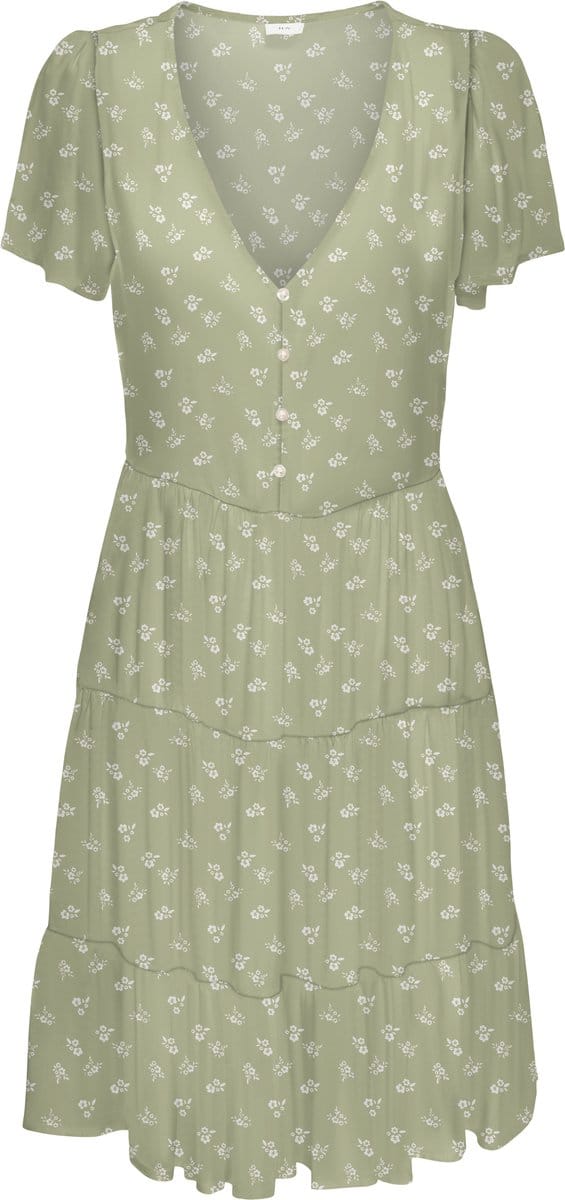 JDY - JDYSEZEN LIFE S/S BUTTON DRESS WVN DIA - Dames - Mini jurken