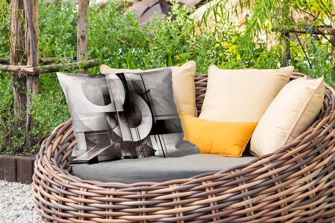 Buitenkussens - Tuin - Abstract - Kunst - Modern - Zwart wit - 50x30 cm
