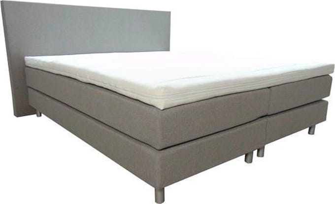 Slaaploods.nl Anda - Boxspring inclusief matras - 100x200 cm - stof - Grijs