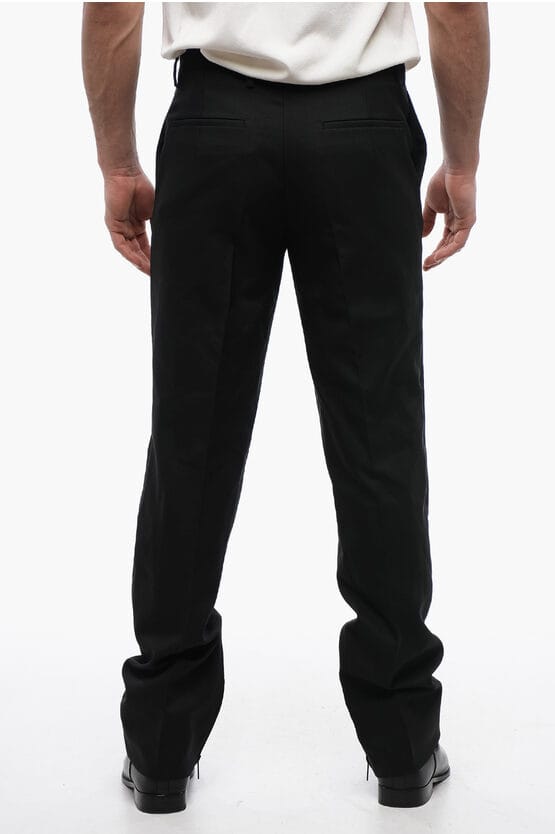 Slim-fit TECH DRILL-broek met rits aan de onderkant in zwart