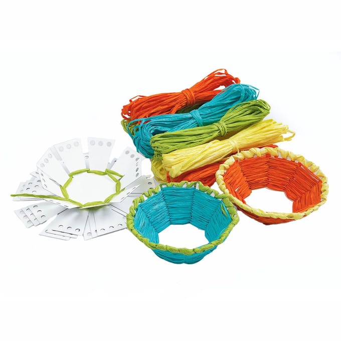 Colorations knutselpakket geweven manden set van 12 kleurrijk creatief speelgoed.