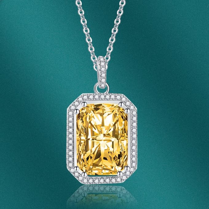 POMOiii vierkante hanger ketting meerdere kleuren mode bruiloft verlovingssieraden geel