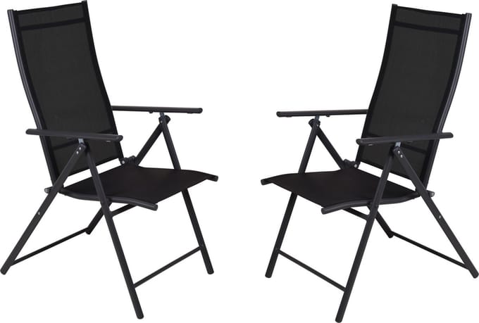 4goodz set 2 stuks Tuinstoelen Verstelbaar 7 standen - Donkergrijs