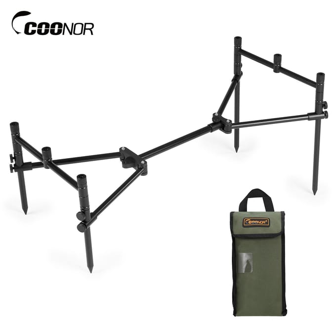 Afneembare hengelstandaard Buzz Bar Pole Rest Head Opvouwbare intrekbare hengelhouder met zwart