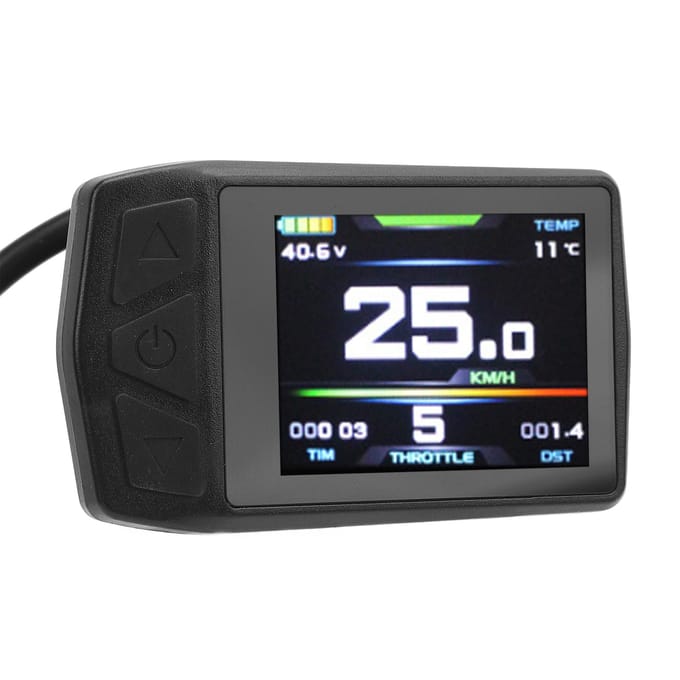 Elektrische Scooter LCD Display Helder Achtergrondverlicht Elektrische Fiets LCD Display Paneel met USB Oplaadpoort black